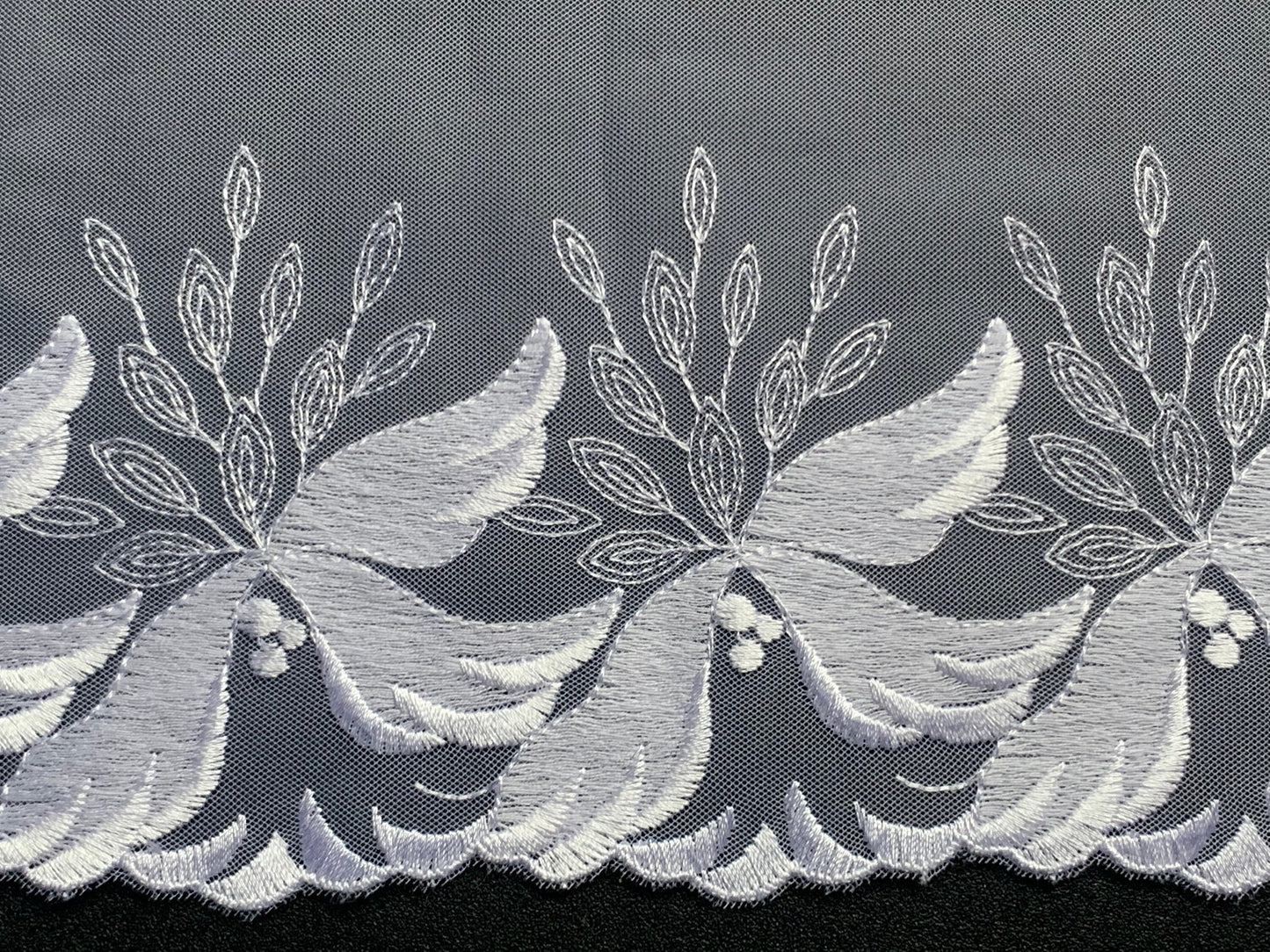 White Embroidered Voile Lace Trim 7”/18cm Floral Scallop Edge Fabric for Bra Making Bramaking Knickers Lingerie Sewing Crafts