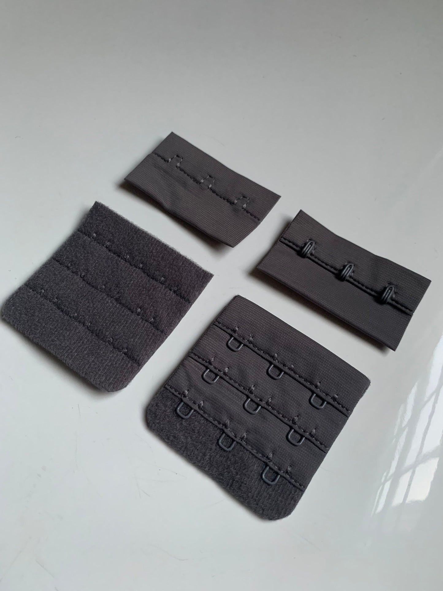 Grey Hook & Eye Closures (3x2, 3x3) for Bra Making Lingerie Bramaking Fasteners