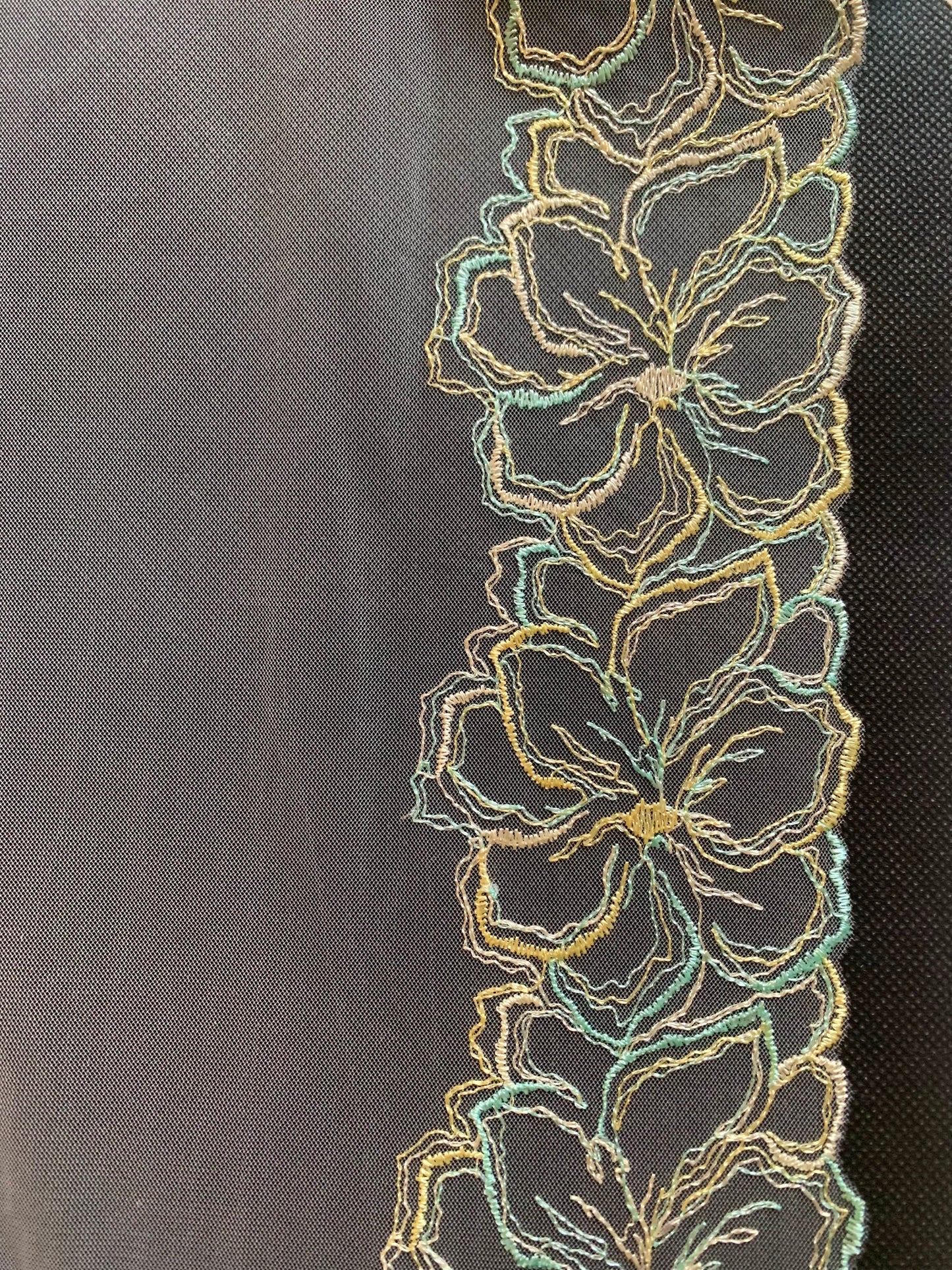 Pale Green Yellow Blue Floral Embroidered Lace Trim 7.5”/19cm White Tulle Scallop Edge Fabric for Bra Making Knickers Lingerie Sewing Craft