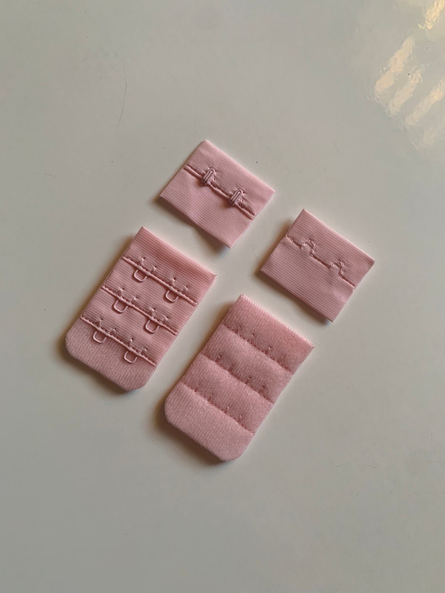 Baby Pink Hook & Eye Closures (3x2, 3x3) for Bra Making Lingerie Bramaking Fasteners