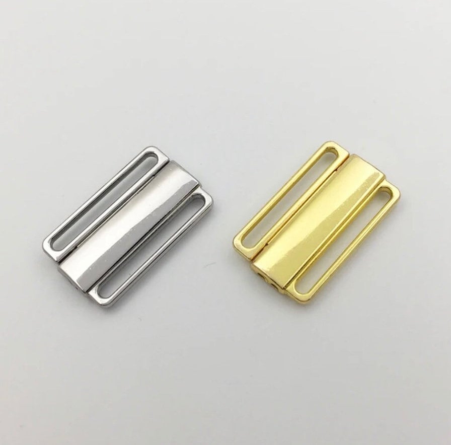 25mm (1”) Metal Bikini Clasps Bra Front Closures for Bra Making and Swimwear Bramaking Clips Clickers Front Fasteners (1”)