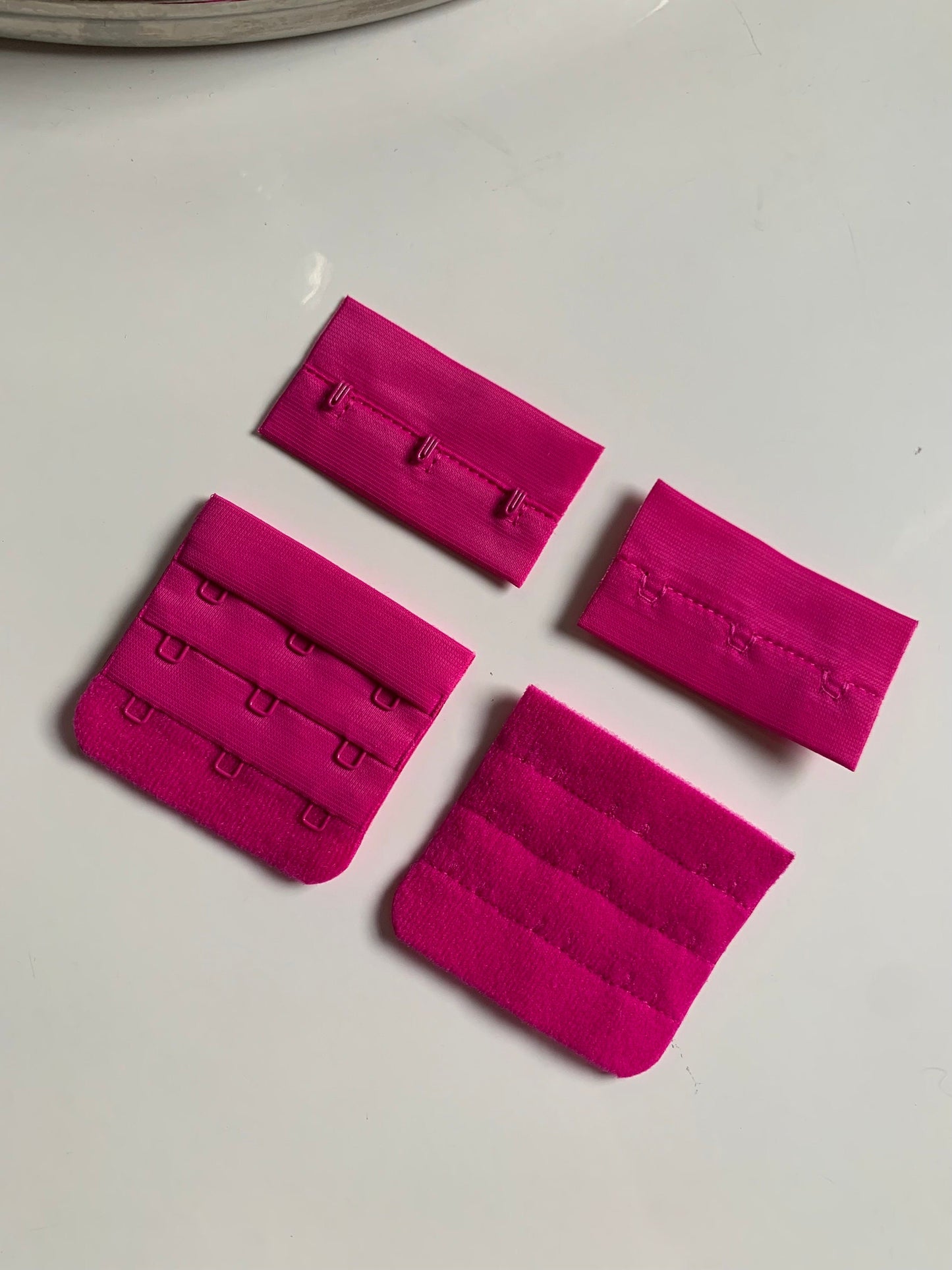 Fuschia Pink Hook & Eye Closures (3x2, 3x3, 3x4) for Bra Making Lingerie Bramaking Fasteners