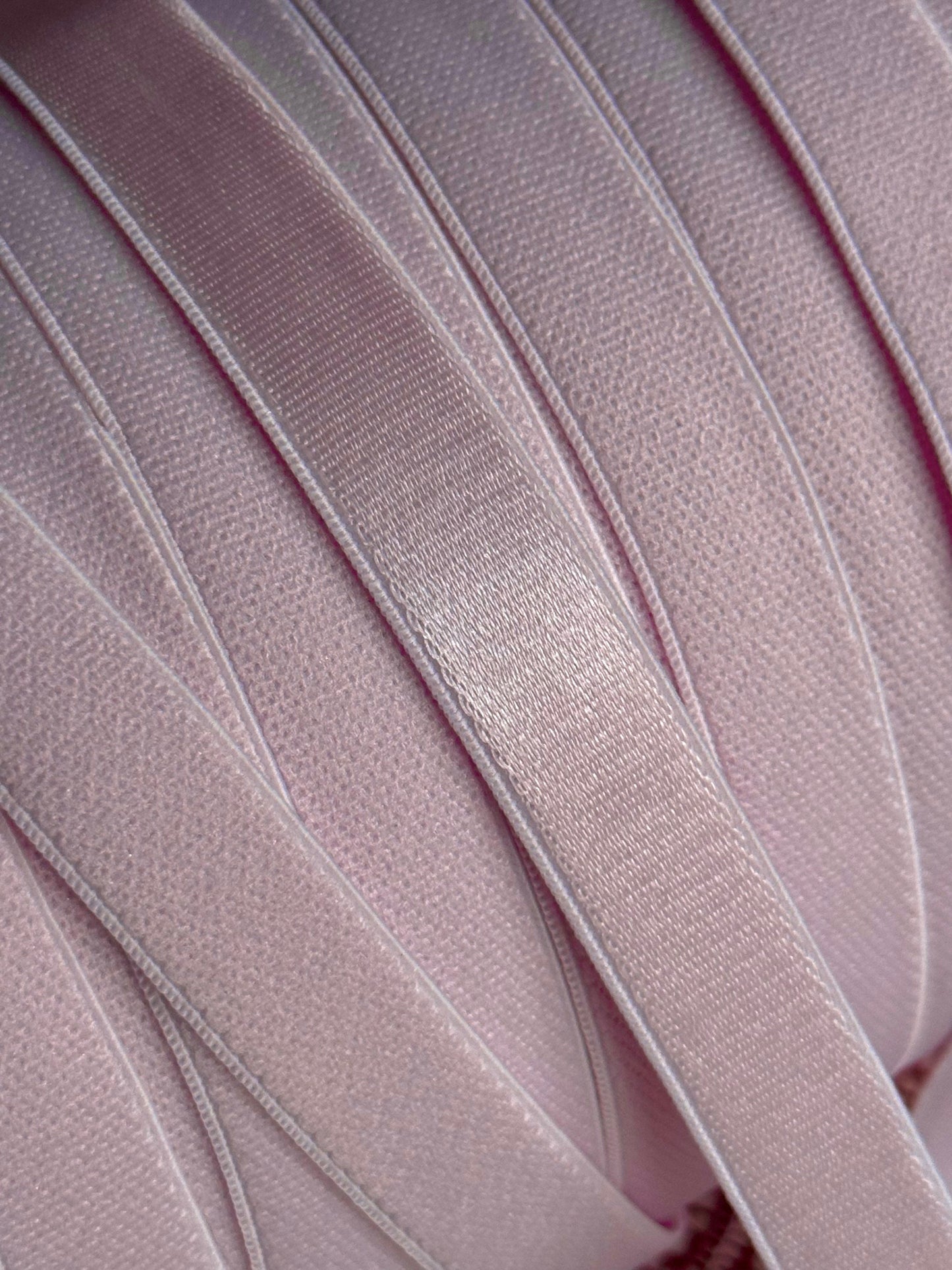 12mm (1/2”) Pale Pink Strap Elastic Satin Face Plush Back Strapping for Bra Making Bramaking Lingerie