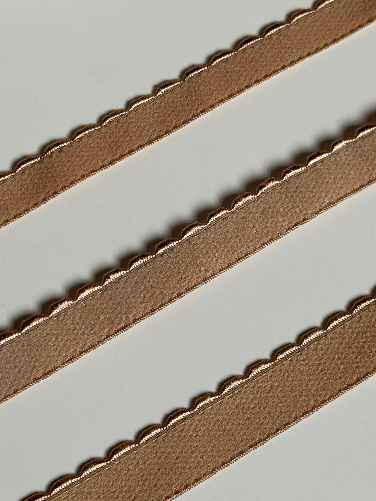 10/12/15mm Beige Scalloped Plush Elastic Picot Edge Plush Back Elastic for Bra Band Underband Underarm Bramaking Lingerie Knickers Crafts