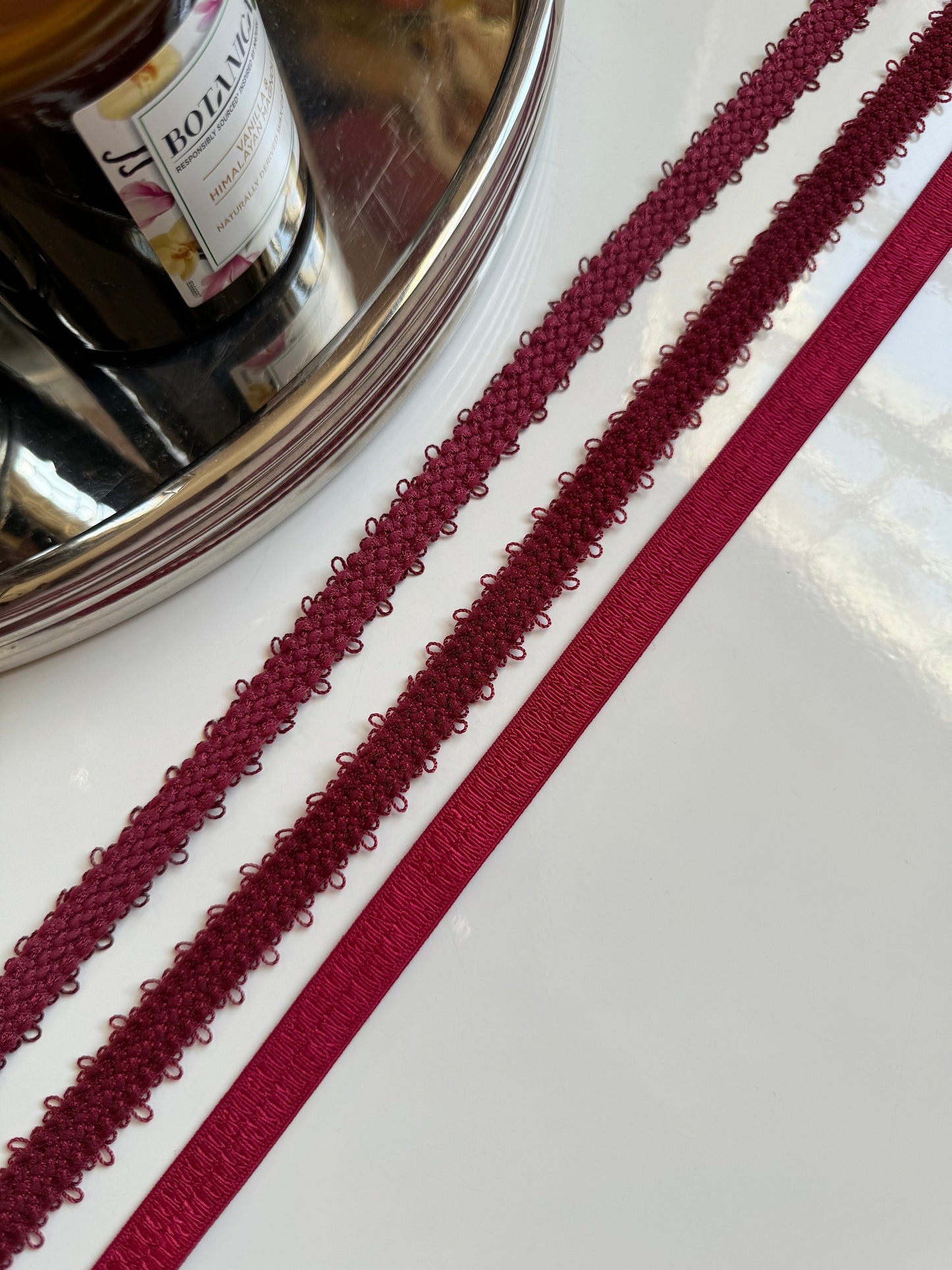 Red Burgundy Textured Strap Elastics 10-12mm (3/8”- 1/2”) Plush Back Strapping for Bra Making Bramaking Lingerie Garments Accessories Crafts