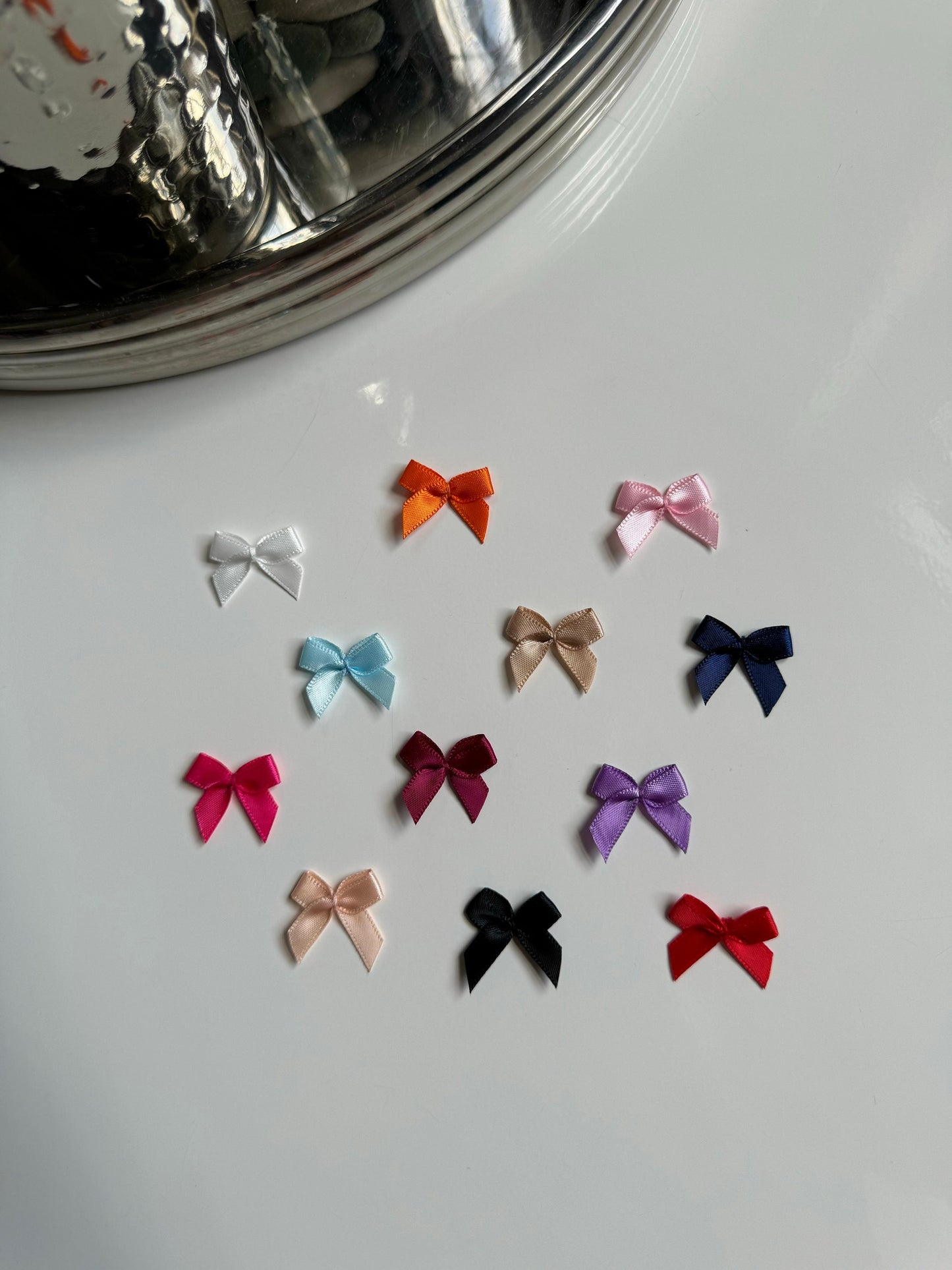 Ribbon Satin Small Bows Tiny Embellishment for Lingerie Bra Making Accessories Wedding Decoration Bridal Baby Clothes Dolls Cards Scrapbook