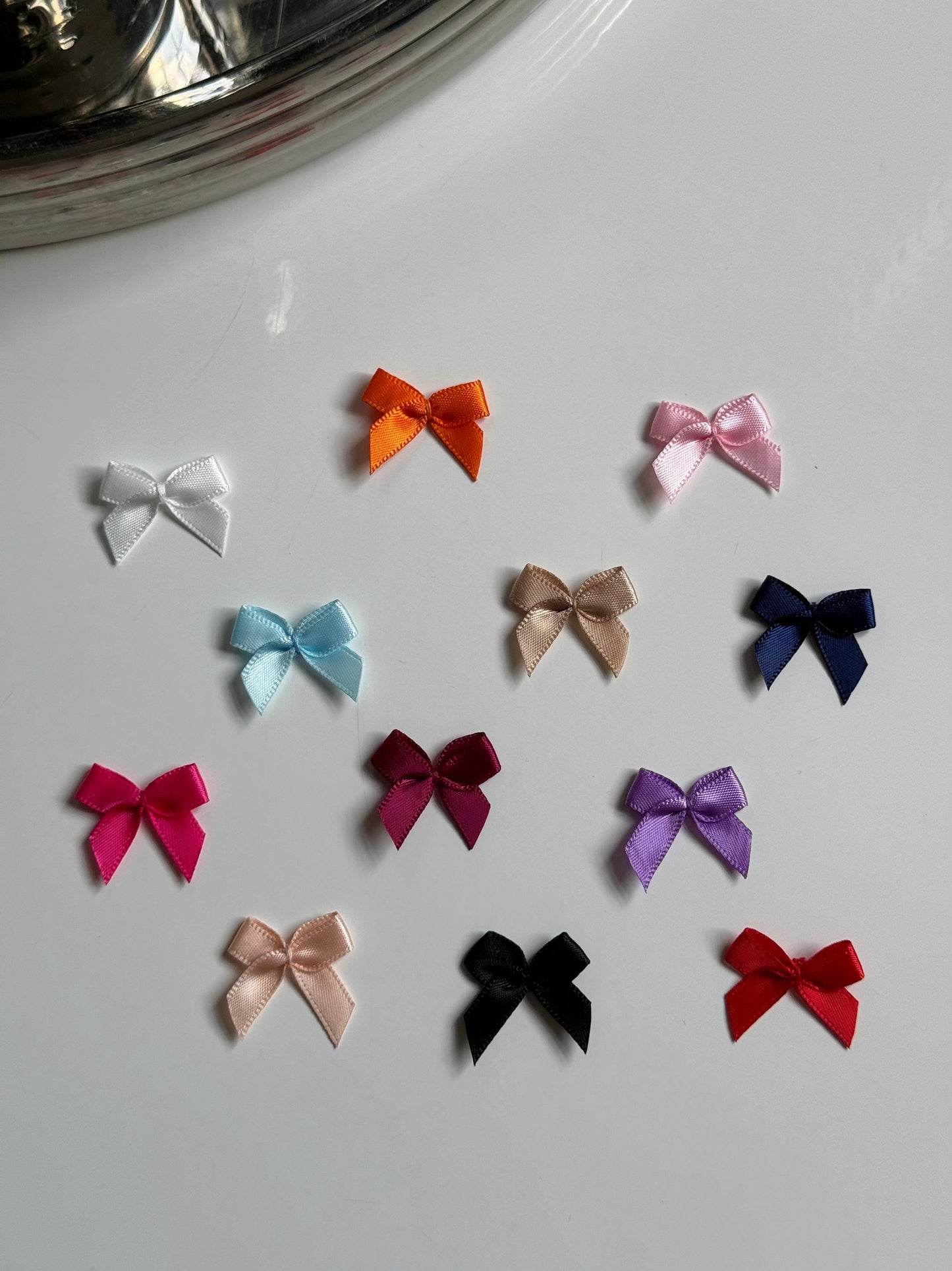 Ribbon Satin Small Bows Tiny Embellishment for Lingerie Bra Making Accessories Wedding Decoration Bridal Baby Clothes Dolls Cards Scrapbook