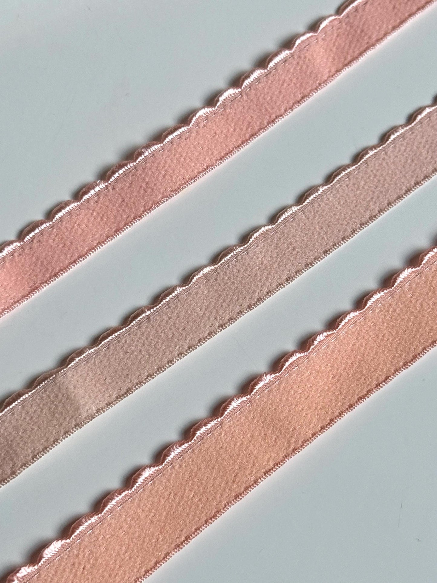 10/12/15mm Peach Scalloped Plush Elastic Apricot Picot Edge Plush Back Elastic for Bra Band Underband Bramaking Lingerie Knickers Crafts