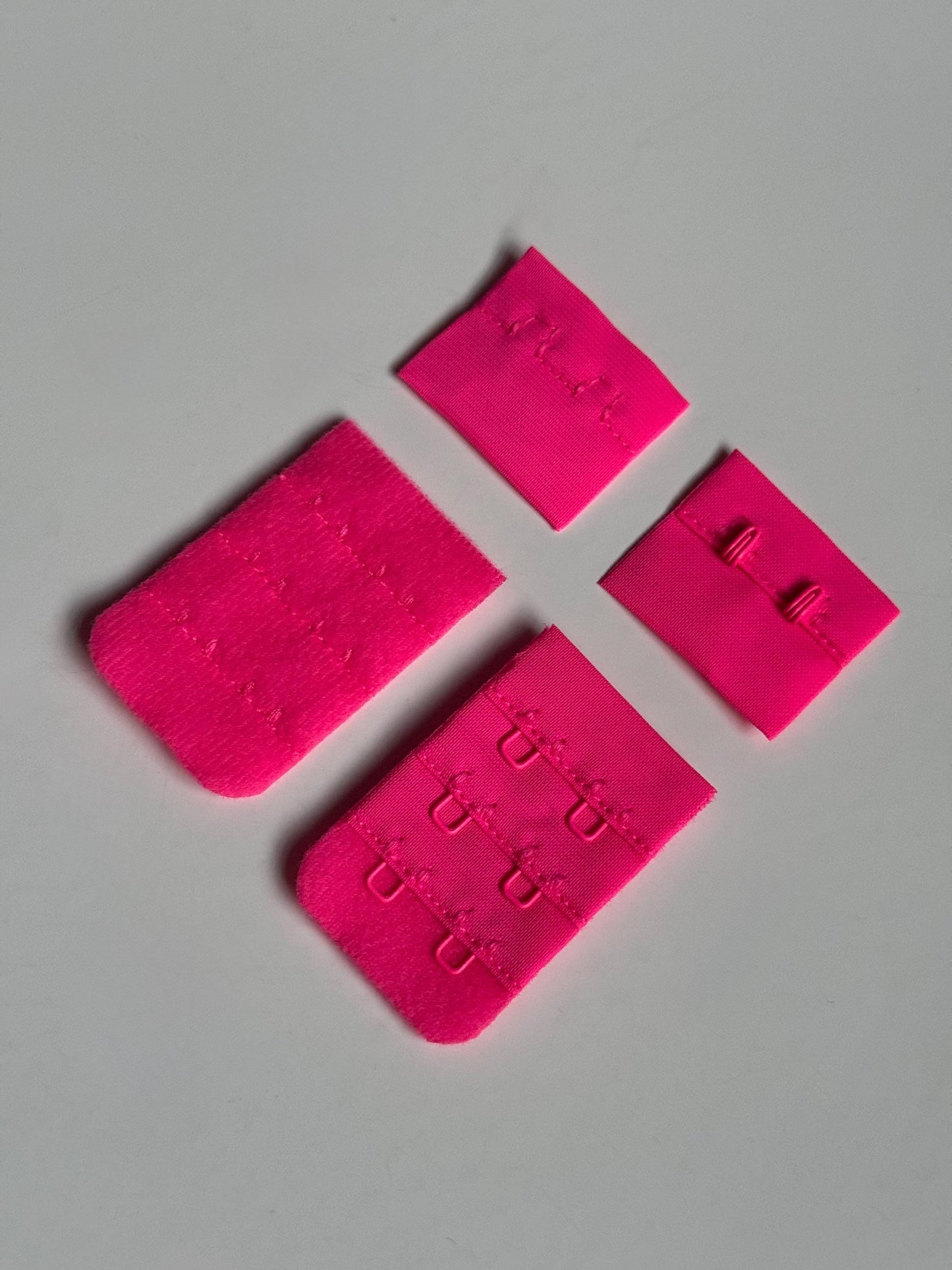 Bright Pink Hook & Eye Closures (3x2, 3x3) for Bra Making Lingerie Bramaking Fasteners