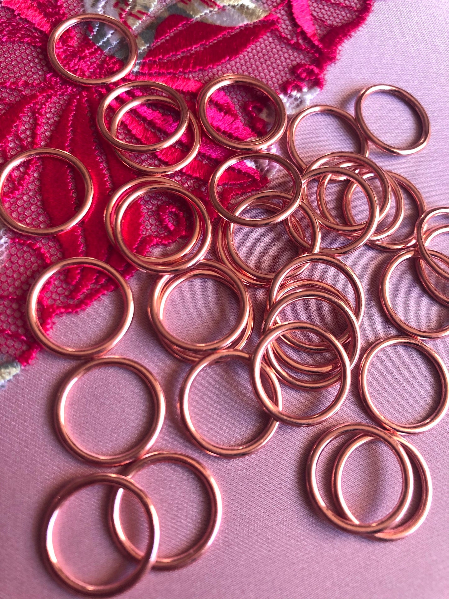 12mm (1/2”) Rose Gold Metal Bra Rings for Bra Making and Swimwear Bramaking