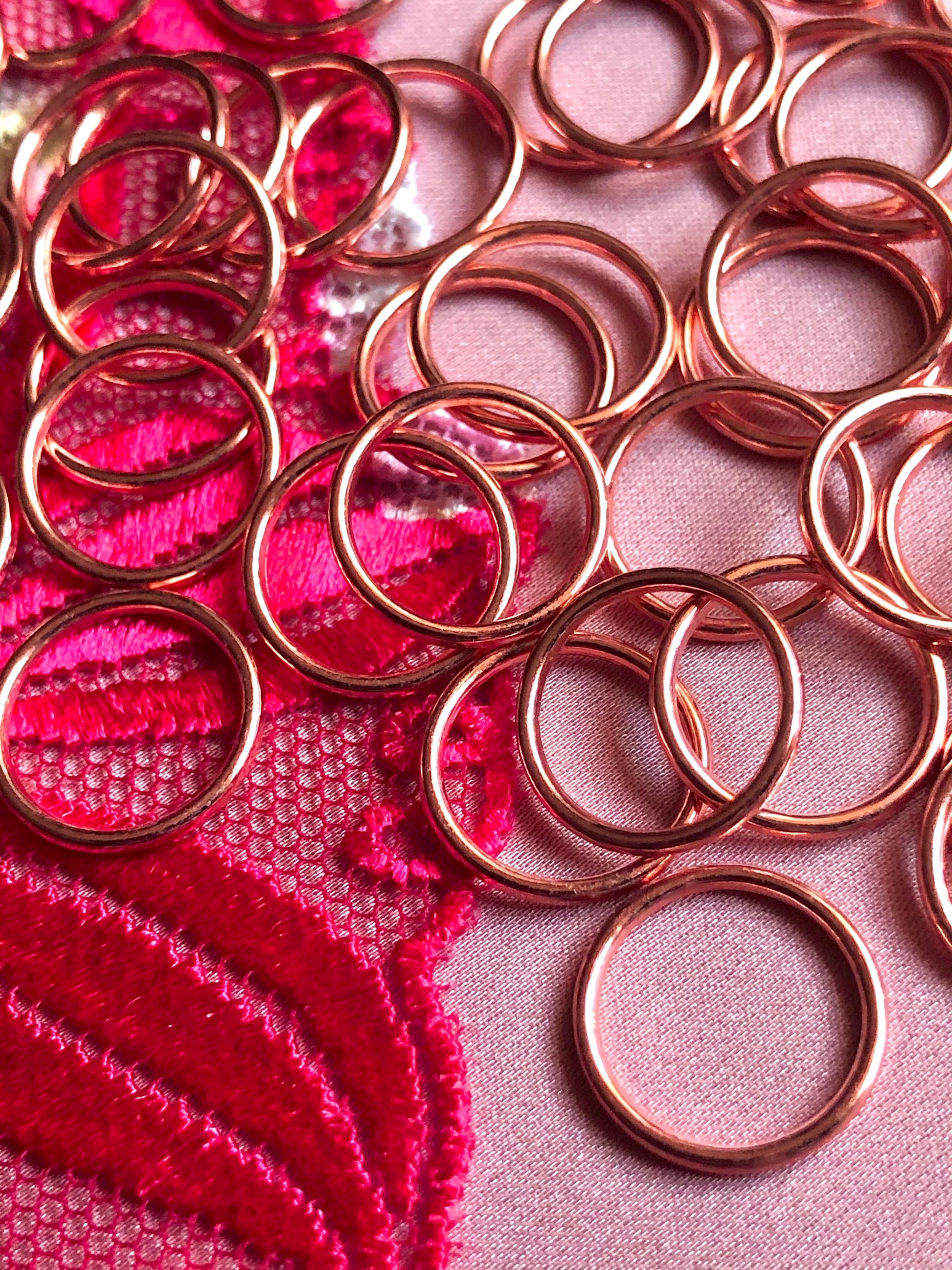 10mm (3/8”) Rose Gold Metal Bra Rings for Bra Making and Swimwear Bramaking