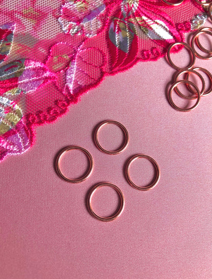 12mm (1/2”) Rose Gold Metal Bra Rings for Bra Making and Swimwear Bramaking