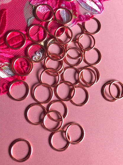 12mm (1/2”) Rose Gold Metal Bra Rings for Bra Making and Swimwear Bramaking