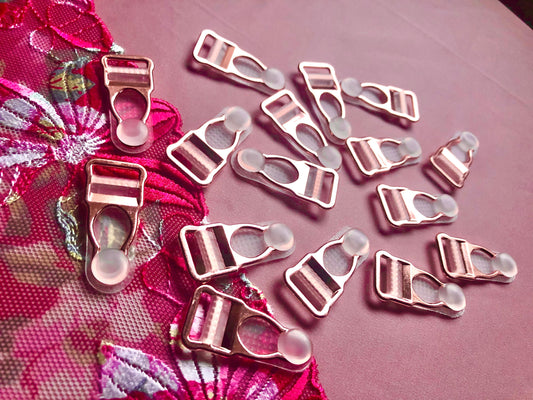 12mm (1/2”) Rose Gold Metal Suspender Clips Garter Clips for Lingerie Making Bramaking Garter Belt