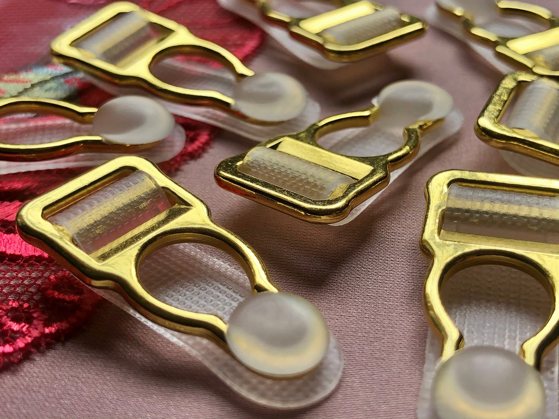 10mm (3/8”) Gold Metal Suspender Clips Garter Clips for Lingerie Making Bramaking Garter Belt