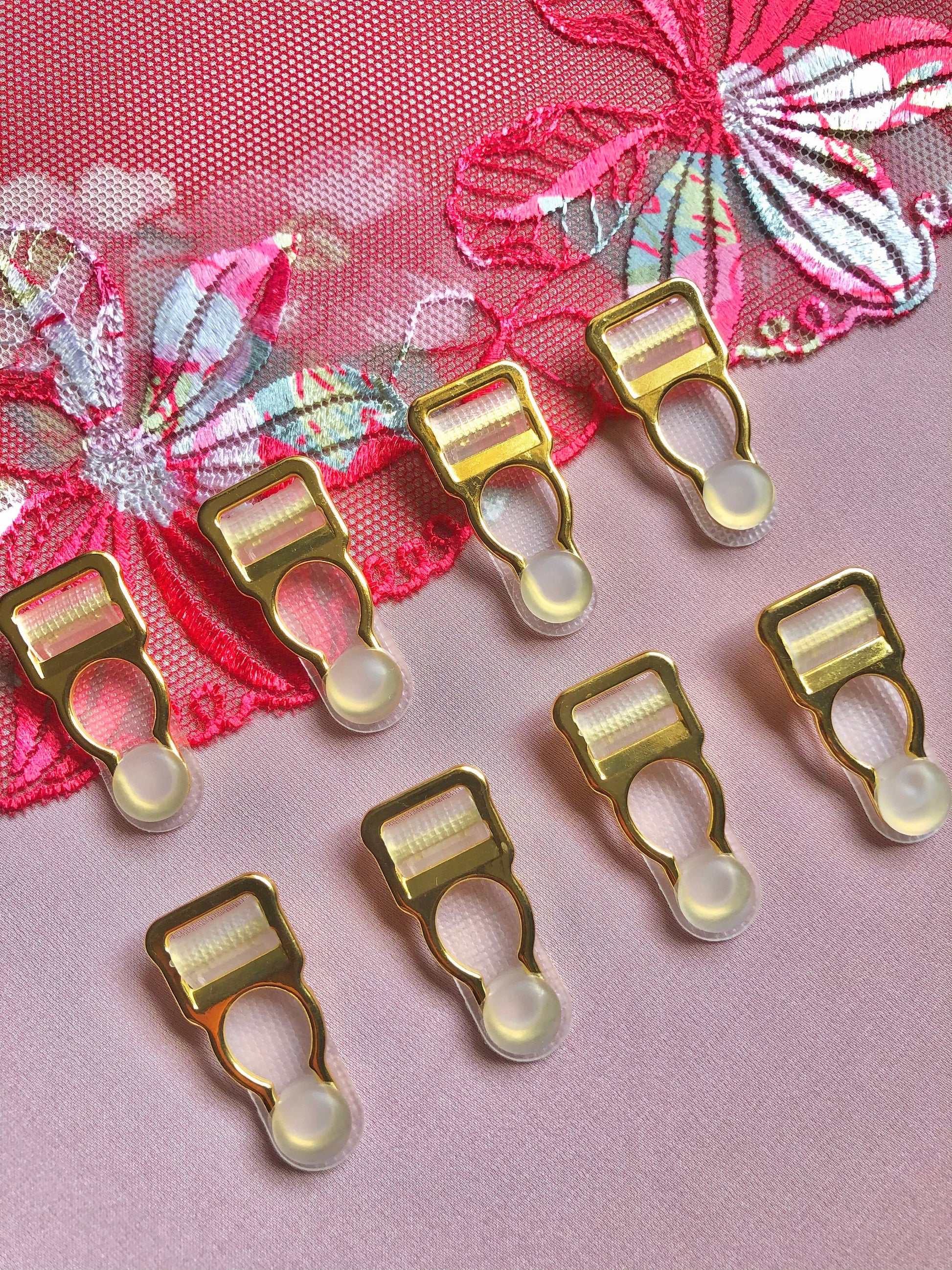 10mm (3/8”) Gold Metal Suspender Clips Garter Clips for Lingerie Making Bramaking Garter Belt