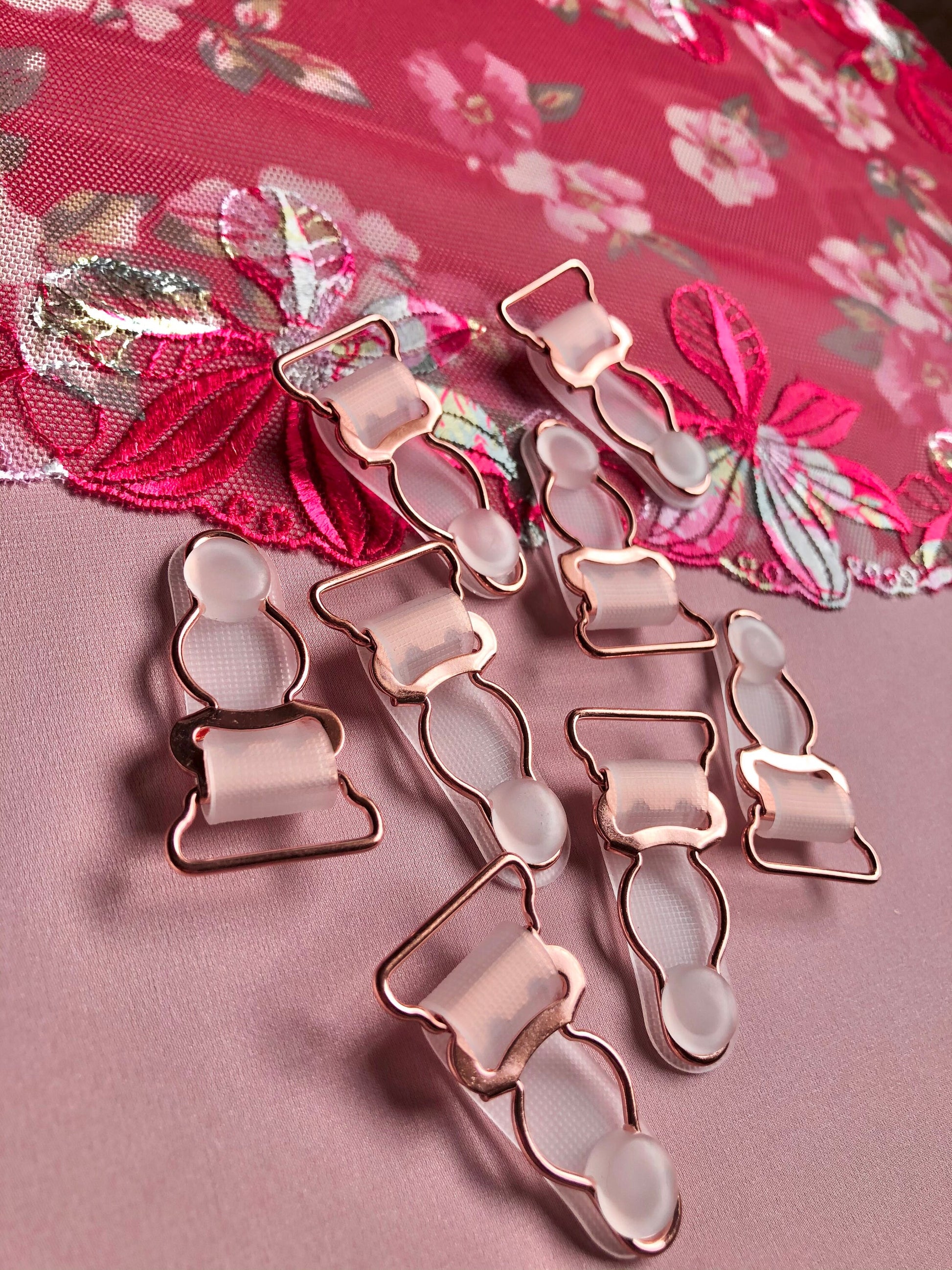 20mm (13/16”) Rose Gold Metal Suspender Clips Garter Clips for Lingerie Making Bramaking Garter Belt