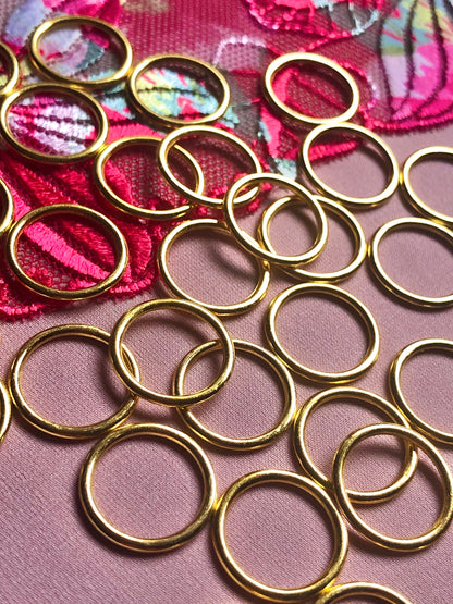 15mm (5/8”) Gold Metal Bra Rings for Bra Making and Swimwear Bramaking