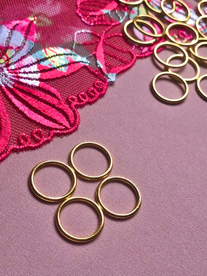 15mm (5/8”) Gold Metal Bra Rings for Bra Making and Swimwear Bramaking