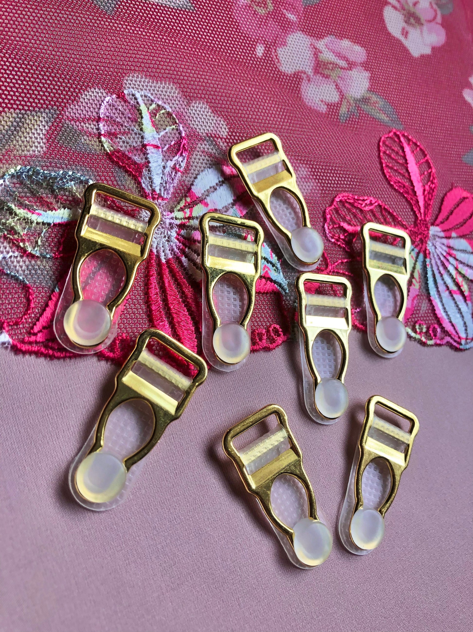 12mm (1/2”) Gold Metal Suspender Clips Garter Clips for Lingerie Making Bramaking Garter Belt