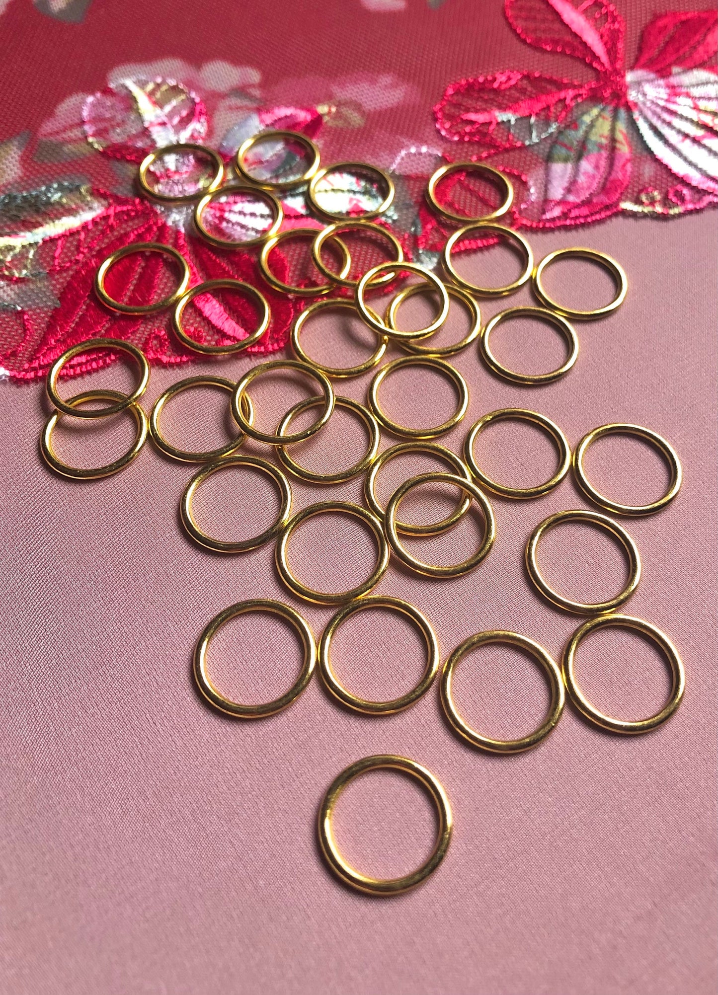 15mm (5/8”) Gold Metal Bra Rings for Bra Making and Swimwear Bramaking