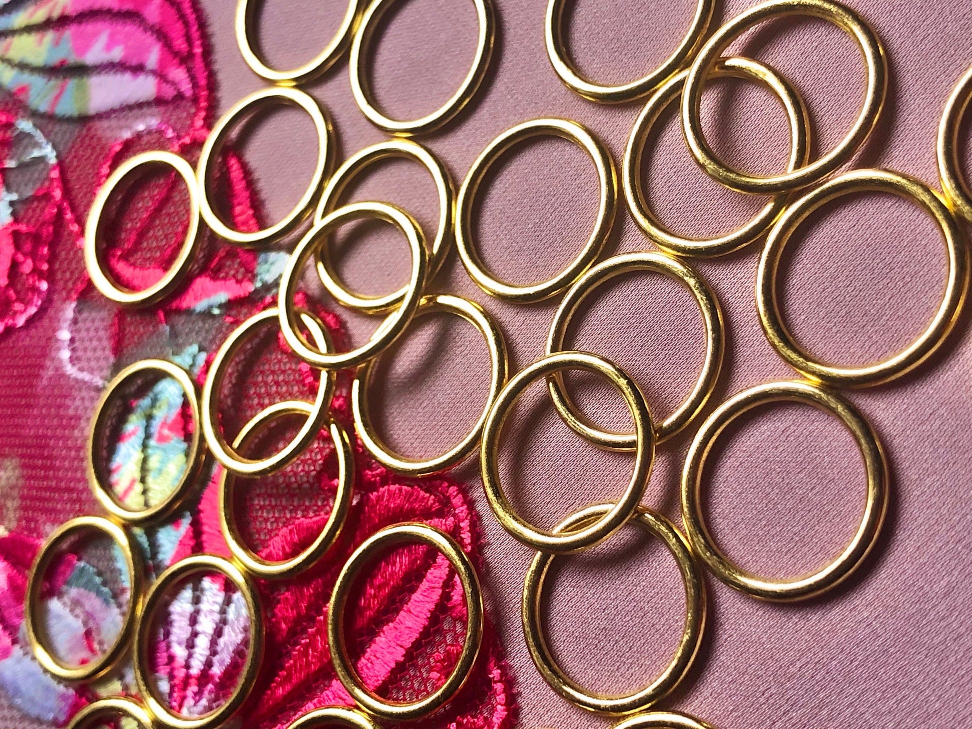 10mm (3/8”) Gold Metal Bra Rings for Bra Making and Swimwear Bramaking