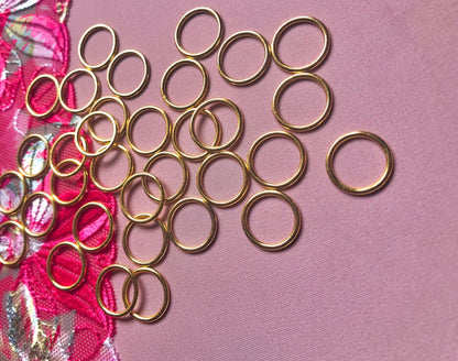 10mm (3/8”) Gold Metal Bra Rings for Bra Making and Swimwear Bramaking