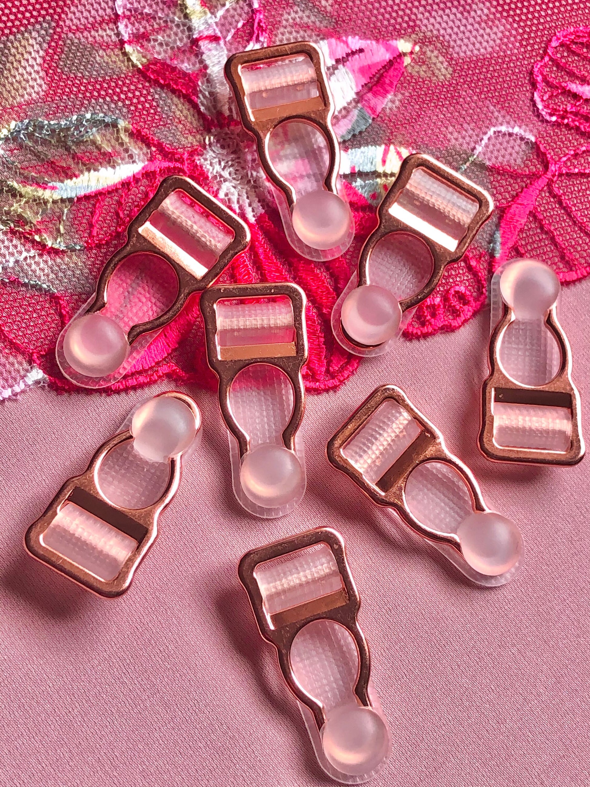 10mm (3/8”) Rose Gold Metal Suspender Clips Garter Clips for Lingerie Making Bramaking Garter Belt