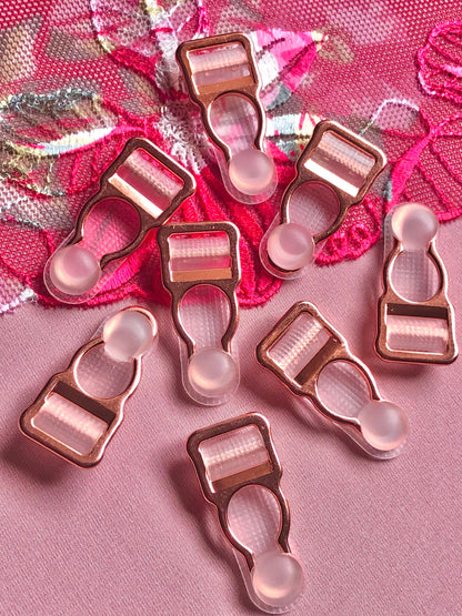 10mm (3/8”) Rose Gold Metal Suspender Clips Garter Clips for Lingerie Making Bramaking Garter Belt