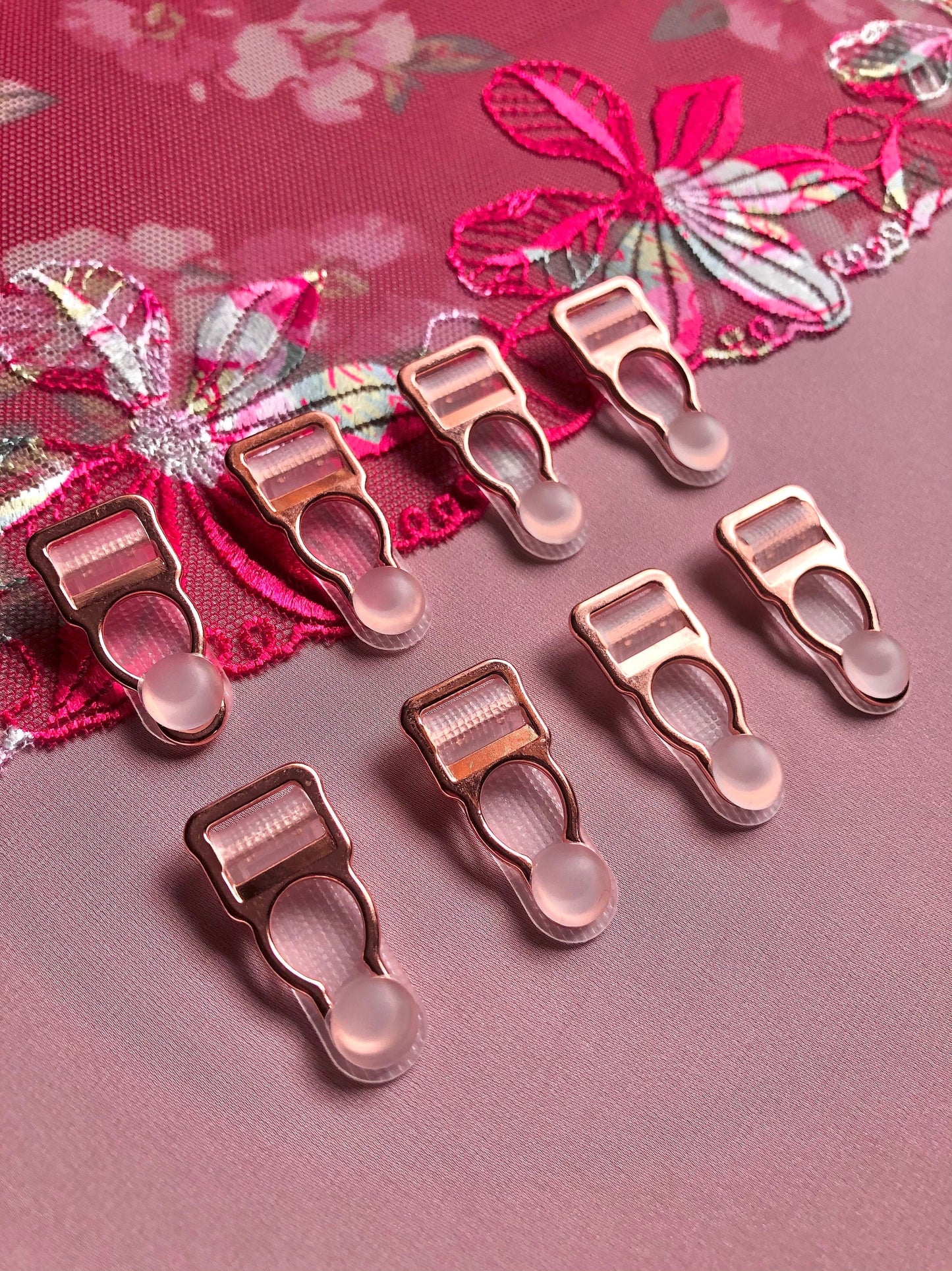 10mm (3/8”) Rose Gold Metal Suspender Clips Garter Clips for Lingerie Making Bramaking Garter Belt