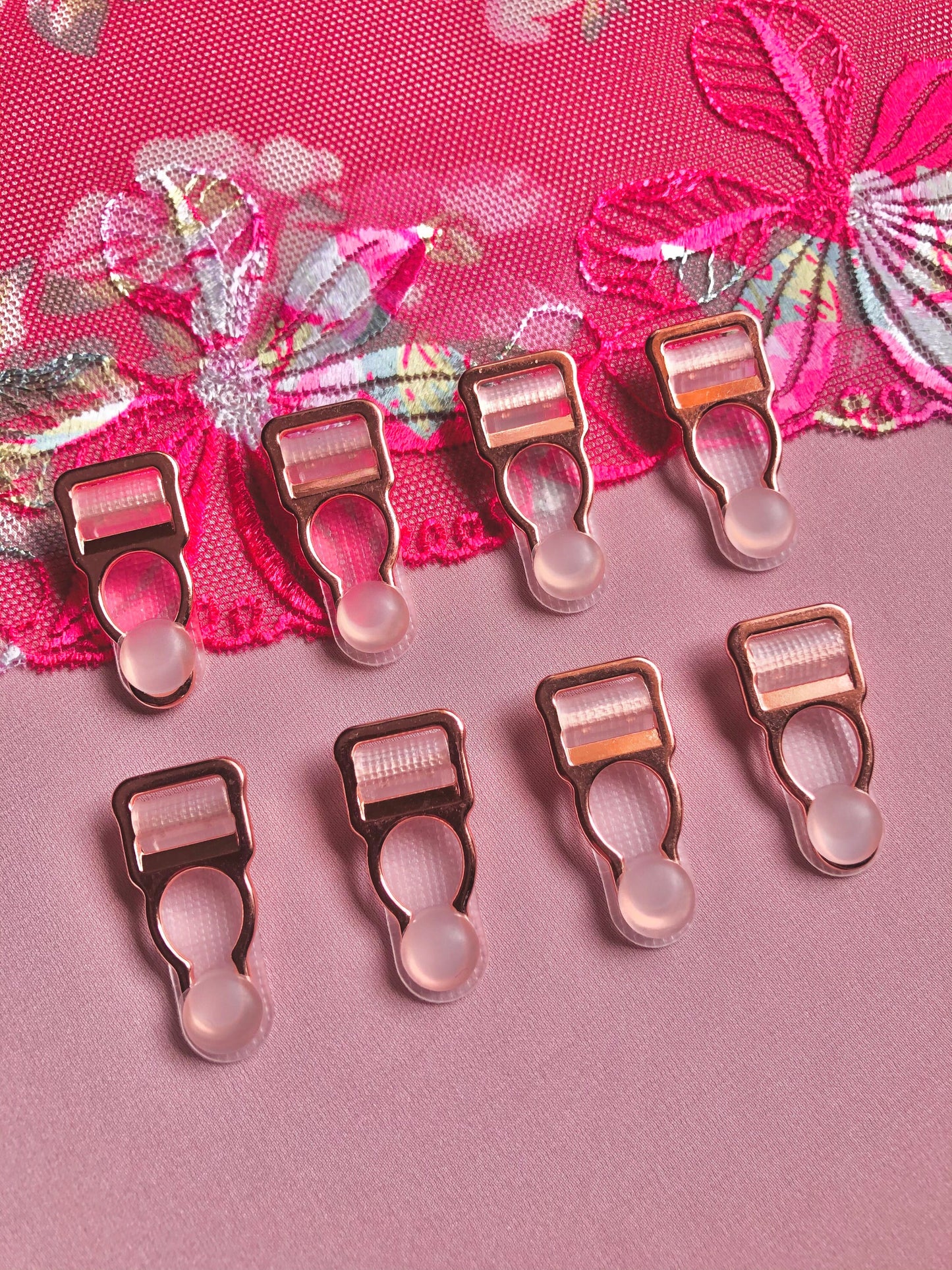 10mm (3/8”) Rose Gold Metal Suspender Clips Garter Clips for Lingerie Making Bramaking Garter Belt