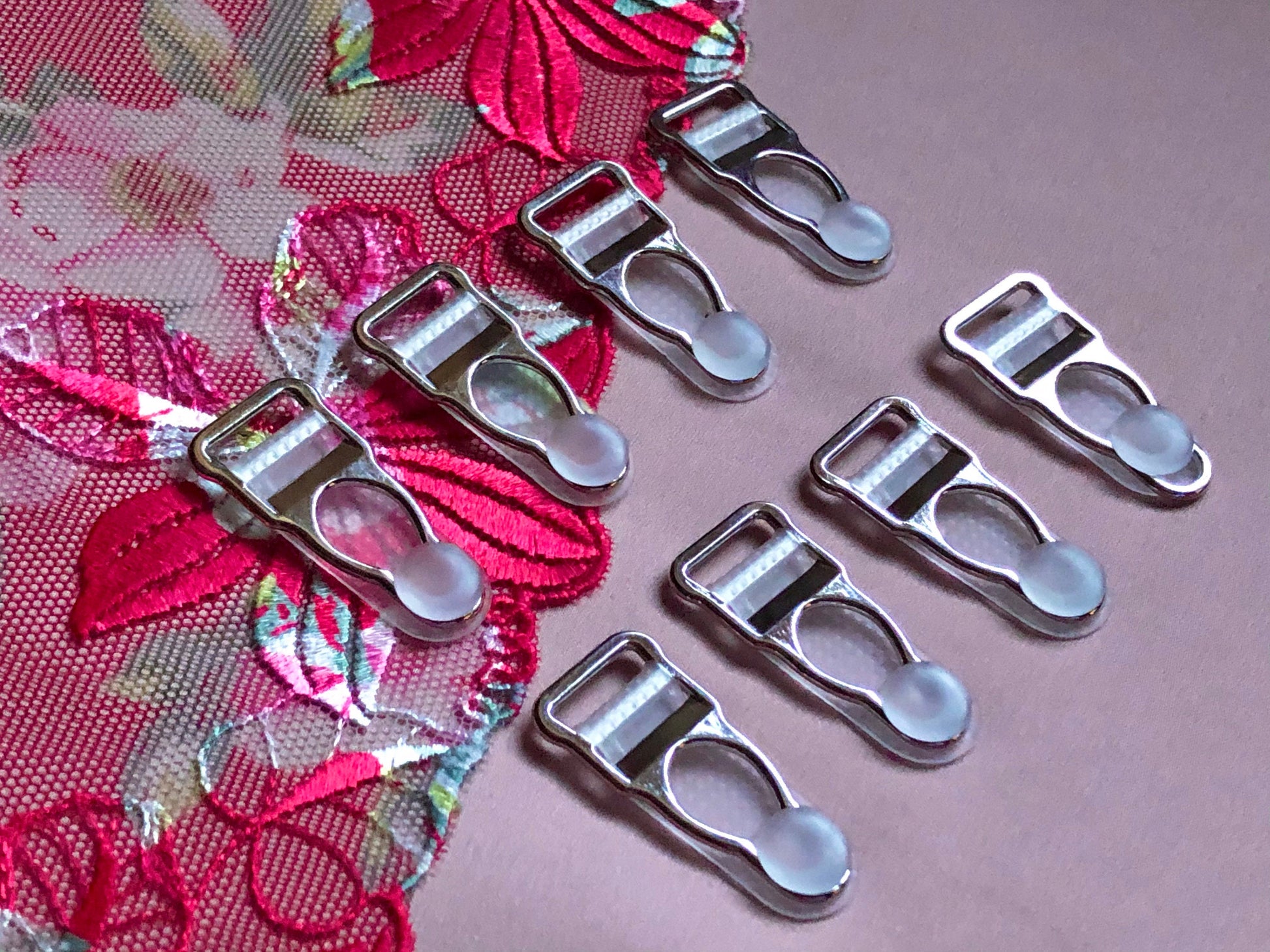 12mm (1/2”) Silver Metal Suspender Clips Garter Clips for Lingerie Making Bramaking Garter Belt