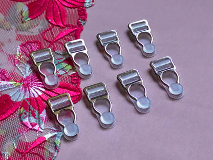 10mm (3/8”) Silver Metal Suspender Clips Garter Clips for Lingerie Making Bramaking Garter Belt