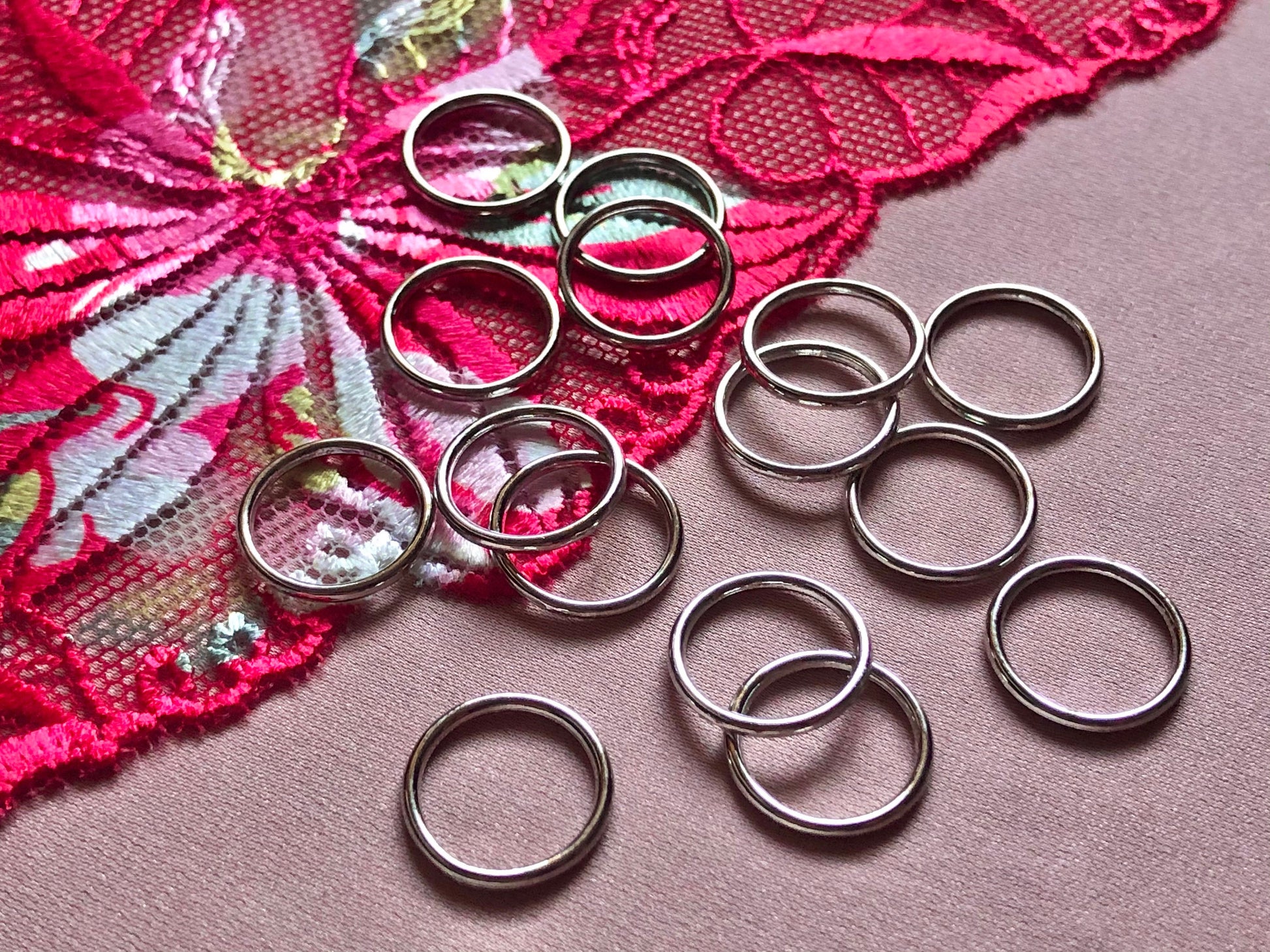 10mm (3/8”) Silver Metal Bra Rings for Bra Making and Swimwear Bramaking