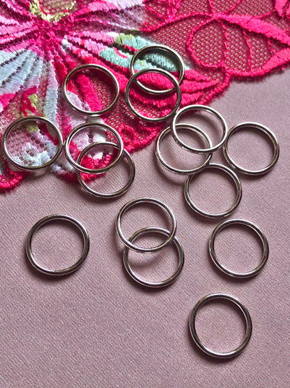 10mm (3/8”) Silver Metal Bra Rings for Bra Making and Swimwear Bramaking