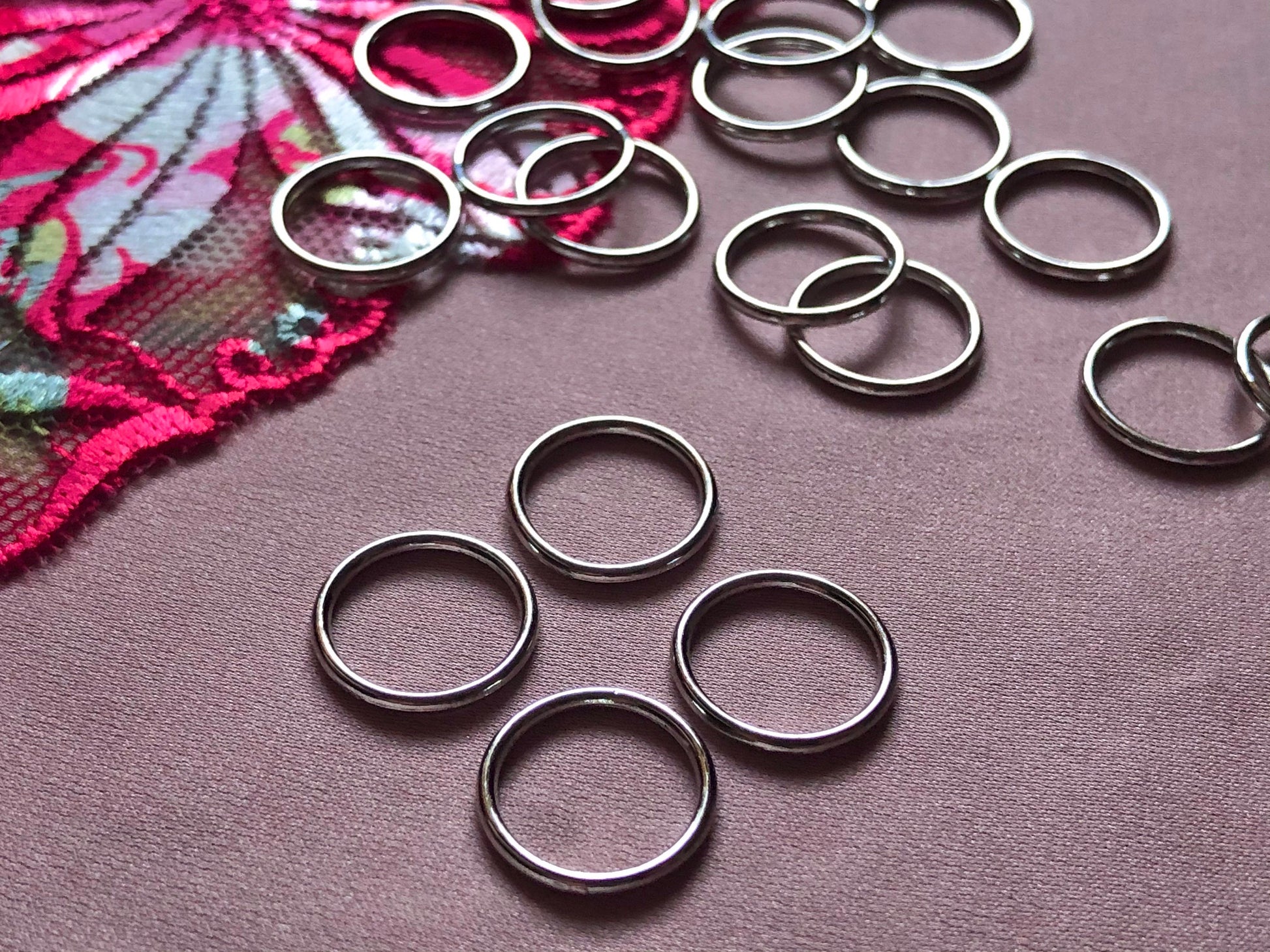 10mm (3/8”) Silver Metal Bra Rings for Bra Making and Swimwear Bramaking