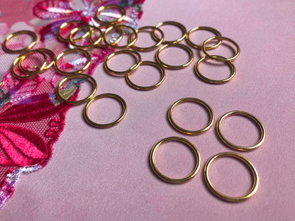 12mm (1/2”) Gold Metal Bra Rings for Bra Making and Swimwear Bramaking