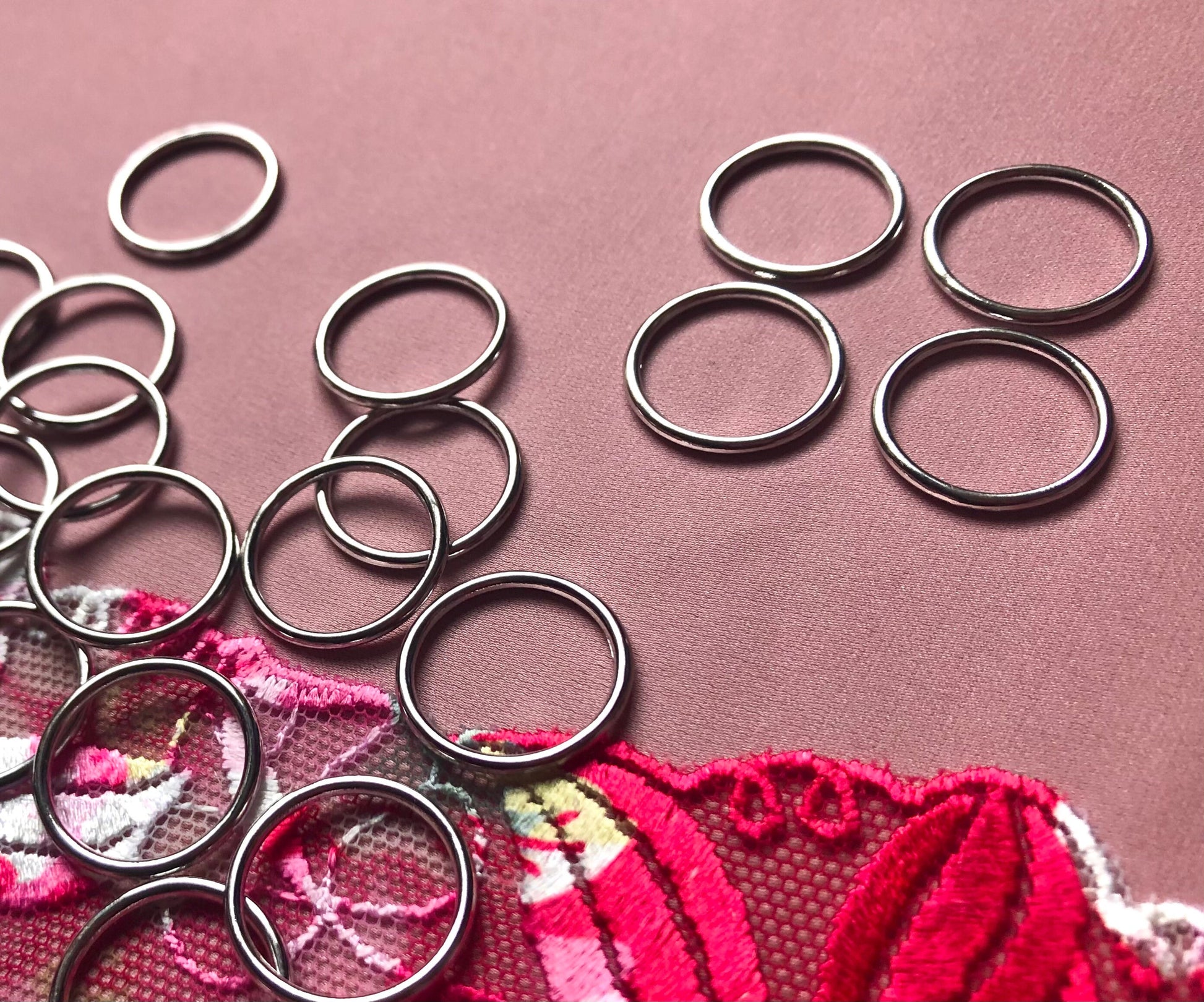 15mm (5/8”) Silver Metal Bra Rings for Bra Making and Swimwear Bramaking