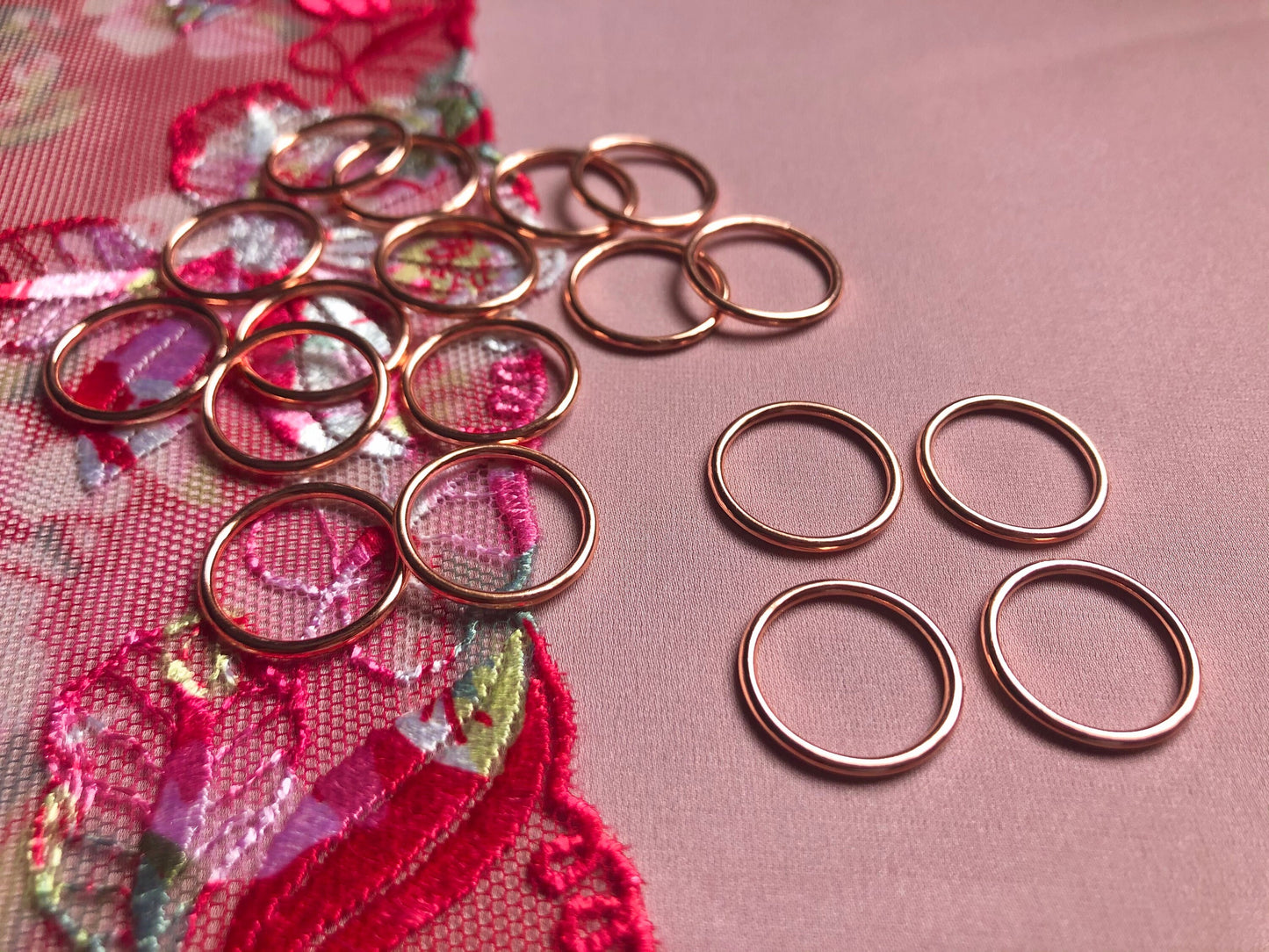 15mm (5/8”) Rose Gold Metal Bra Rings for Bra Making and Swimwear Bramaking