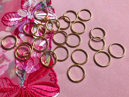 12mm (1/2”) Gold Metal Bra Rings for Bra Making and Swimwear Bramaking