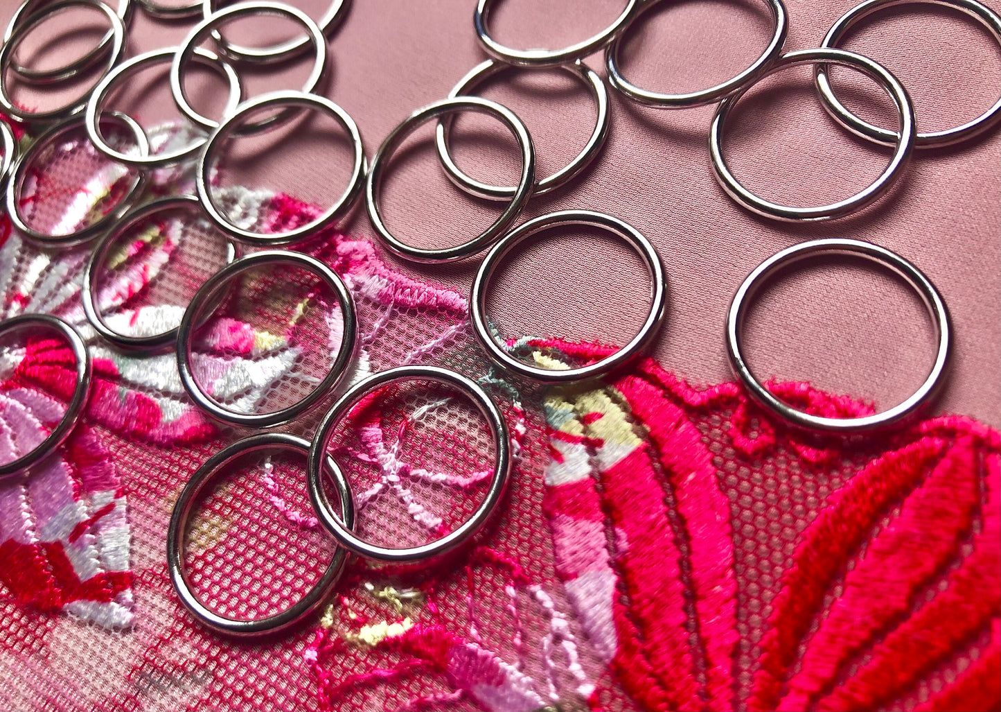 15mm (5/8”) Silver Metal Bra Rings for Bra Making and Swimwear Bramaking