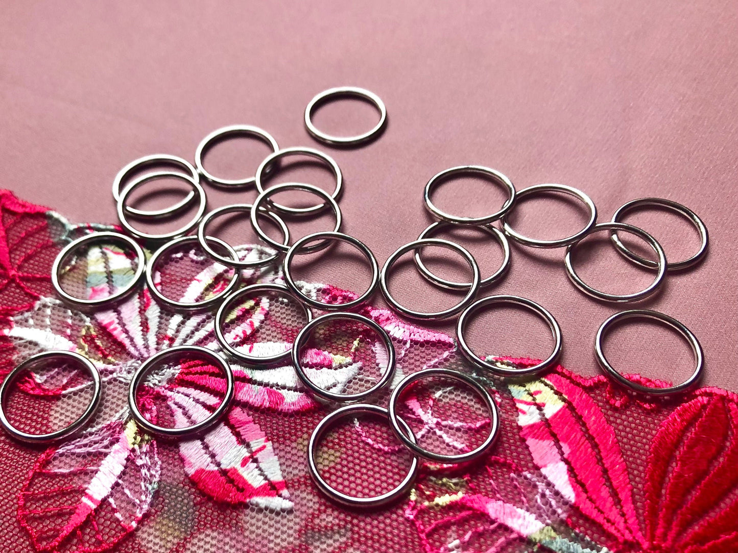 15mm (5/8”) Silver Metal Bra Rings for Bra Making and Swimwear Bramaking