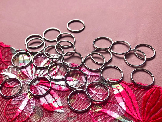 15mm (5/8”) Silver Metal Bra Rings for Bra Making and Swimwear Bramaking