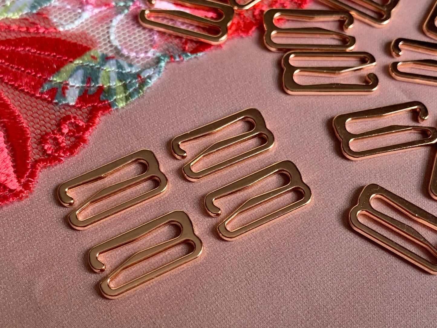 15mm (5/8”) Rose Gold Metal Bra G-Hooks Hooks for Bra Making and Swimwear Bramaking