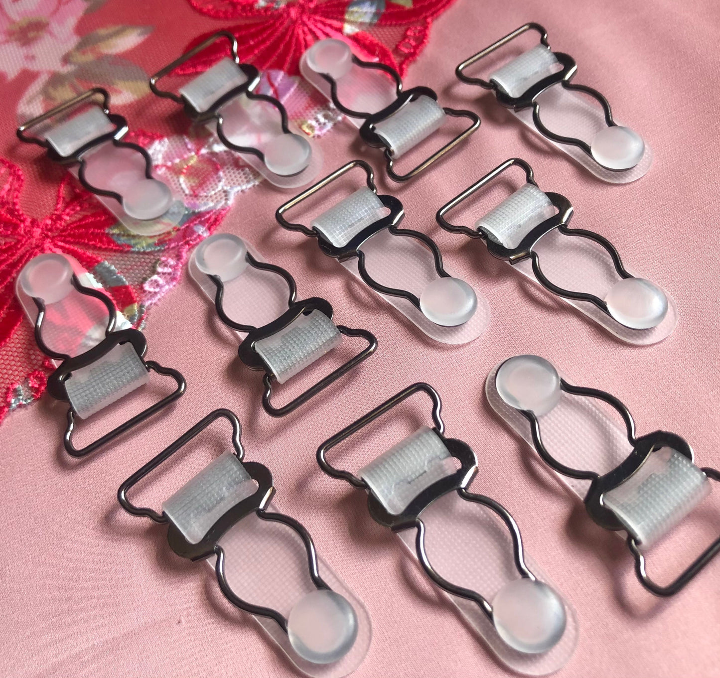 20mm (13/16”) Gun Black Metal Suspender Clips Garter Clips for Lingerie Making Bramaking Garter Belt