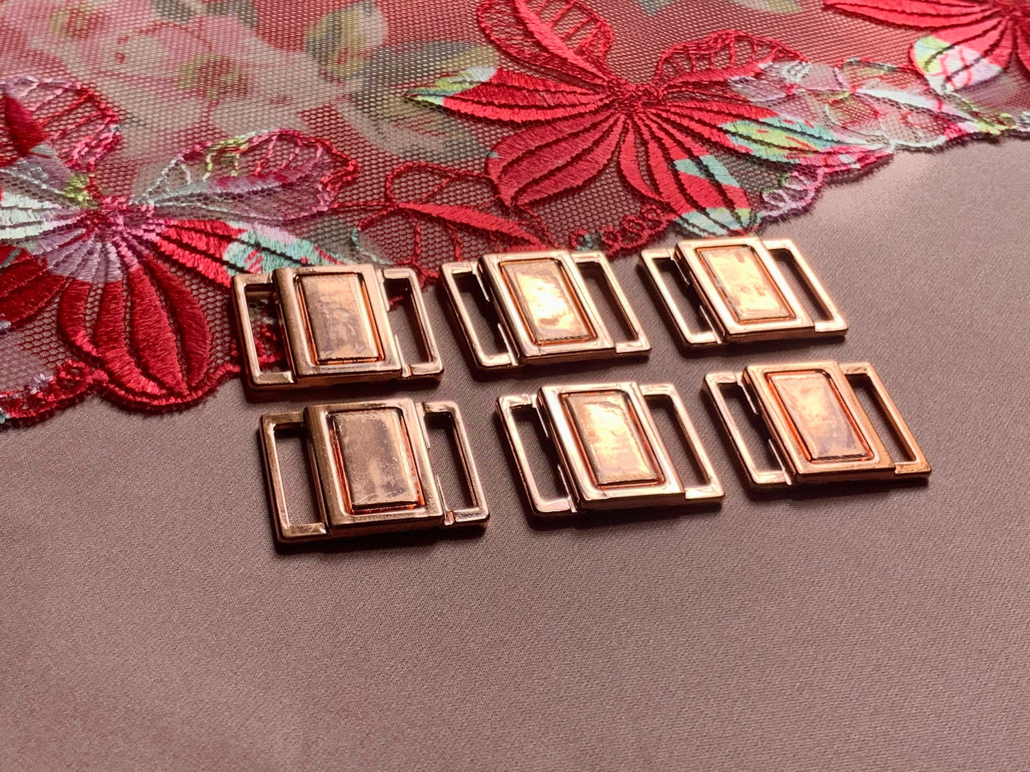 15mm (5/8”) Rose Gold Metal Bikini Clasps Bra Closures for Bra Making and Swimwear Bramaking Clips Clickers Fasteners