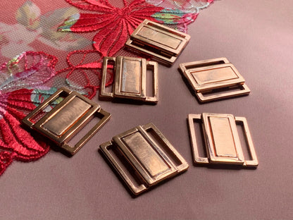 20mm (13/16”) Rose Gold Metal Bikini Clasps Bra Closures for Bra Making and Swimwear Bramaking Clips Clickers Fasteners