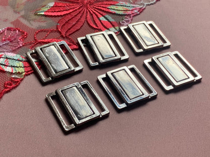 20mm (13/16”) Silver Metal Bikini Clasps Bra Closures for Bra Making and Swimwear Bramaking Clips Clickers Fasteners