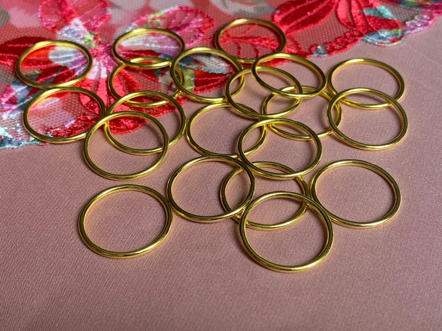 18mm (3/4”) Gold Metal Bra Rings for Bra Making and Swimwear Bramaking