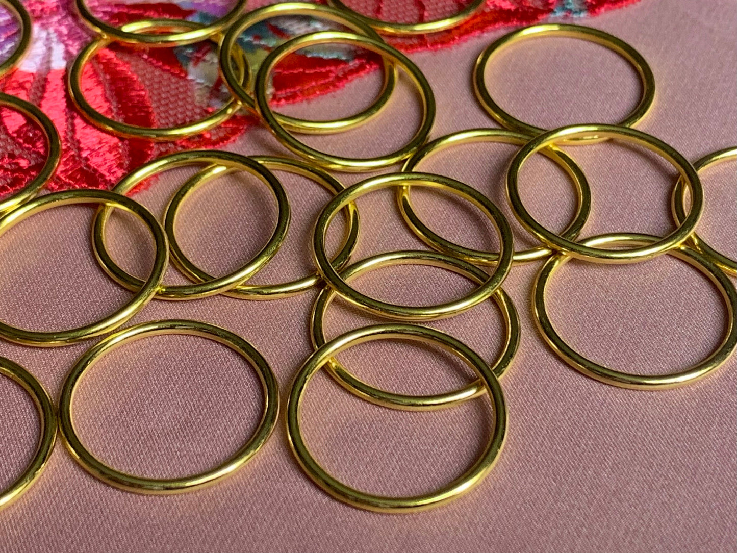 18mm (3/4”) Gold Metal Bra Rings for Bra Making and Swimwear Bramaking